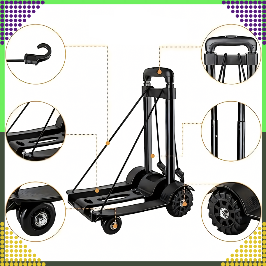 skladací prepravný vozík na kolieskach - nákupný